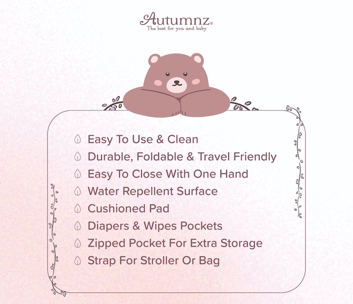 autumnz baby portable diaper changing pad hygiene mat travel friendly 宝宝外出便利替换尿不湿便携式尿布垫